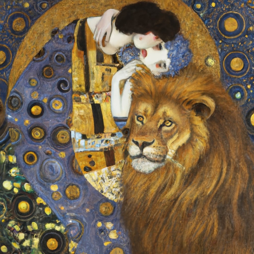 lions_in_the_style_of_The_Kiss_by_Gustav_Klimt_