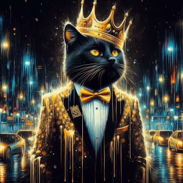 King Psirus The Virus #BlackCatAppreciationDay >< #Legendary #NFT @ #ClassySavage #Art #DotCom 🐈⬛️👑🎞🌟