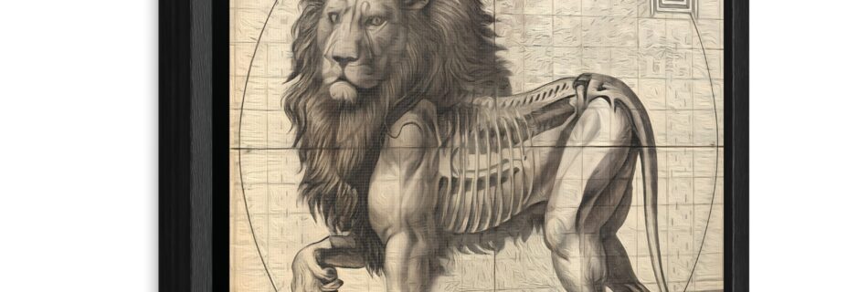 Vitruvian Lion Print