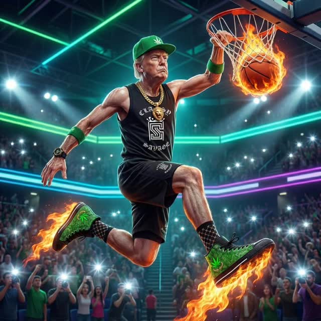 Swaggy DT "He's On Fire!" :: #Presidential #OG @RussellRope #cReatoR @ #ClassySavage #Art #Crypto #Fashion 🔥🏀🌴🇺🇸